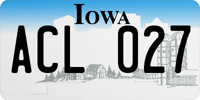 IA license plate ACL027