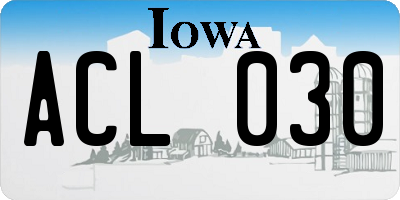 IA license plate ACL030