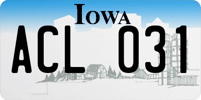 IA license plate ACL031