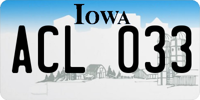 IA license plate ACL033