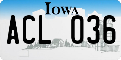 IA license plate ACL036