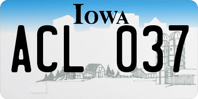 IA license plate ACL037