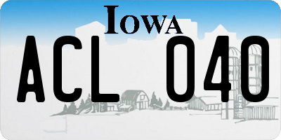 IA license plate ACL040