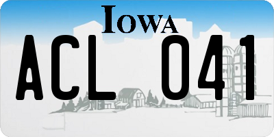 IA license plate ACL041