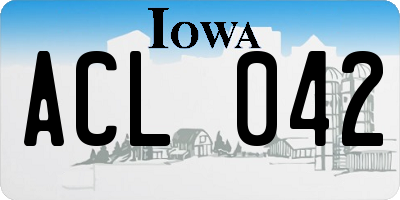 IA license plate ACL042