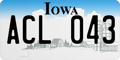 IA license plate ACL043