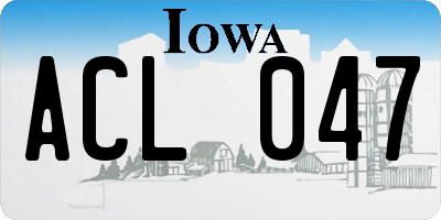 IA license plate ACL047