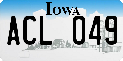 IA license plate ACL049