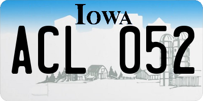 IA license plate ACL052