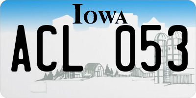 IA license plate ACL053