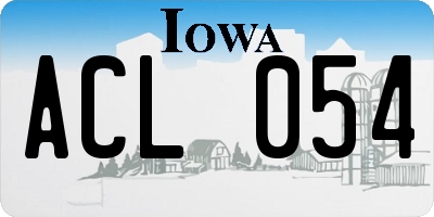IA license plate ACL054