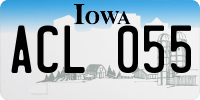 IA license plate ACL055