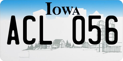 IA license plate ACL056