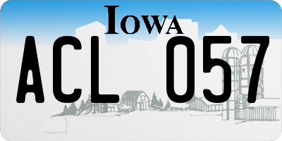 IA license plate ACL057