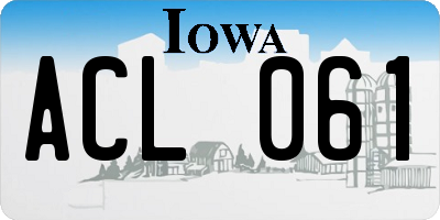 IA license plate ACL061