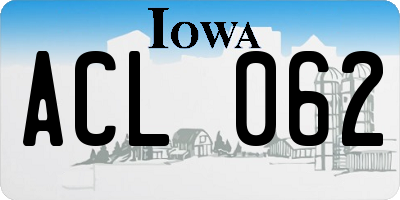 IA license plate ACL062