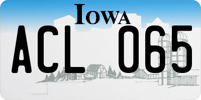 IA license plate ACL065