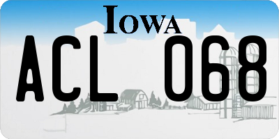 IA license plate ACL068
