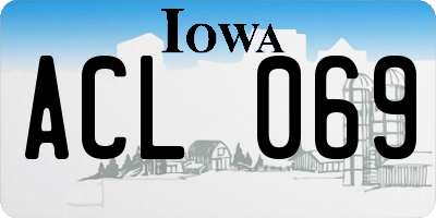 IA license plate ACL069