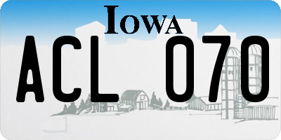 IA license plate ACL070