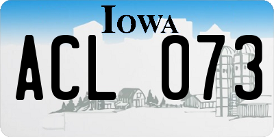 IA license plate ACL073