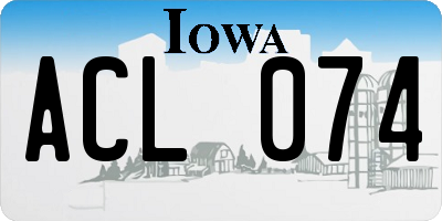 IA license plate ACL074
