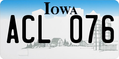 IA license plate ACL076