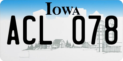 IA license plate ACL078
