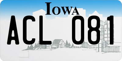IA license plate ACL081