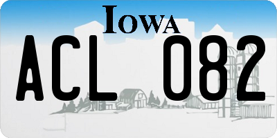 IA license plate ACL082