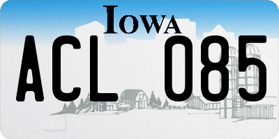 IA license plate ACL085