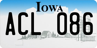 IA license plate ACL086