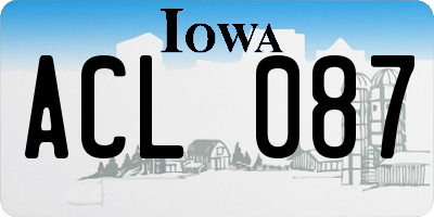 IA license plate ACL087