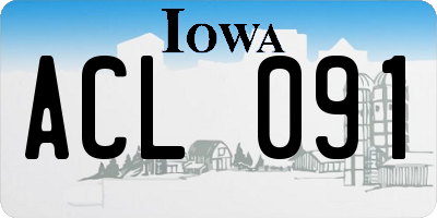 IA license plate ACL091