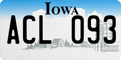 IA license plate ACL093