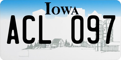 IA license plate ACL097
