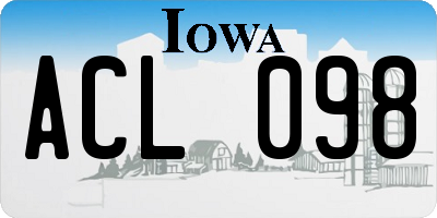 IA license plate ACL098