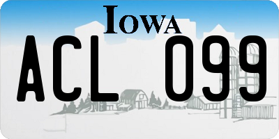IA license plate ACL099