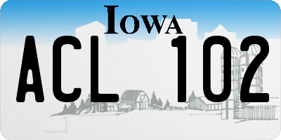 IA license plate ACL102