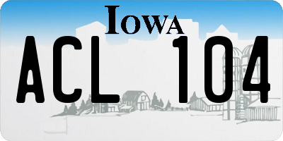 IA license plate ACL104