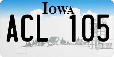 IA license plate ACL105