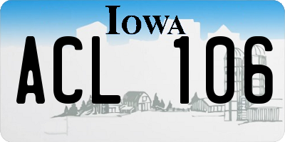 IA license plate ACL106