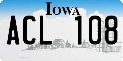 IA license plate ACL108