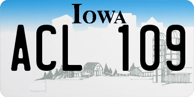 IA license plate ACL109