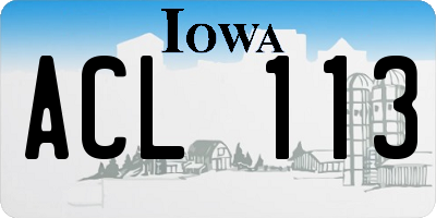 IA license plate ACL113