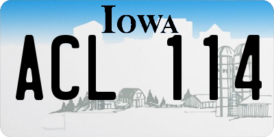 IA license plate ACL114