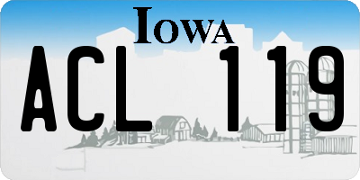IA license plate ACL119