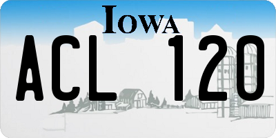 IA license plate ACL120