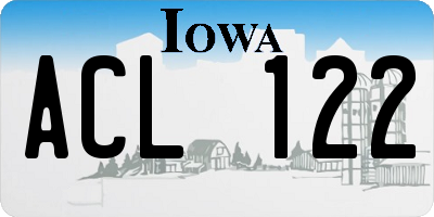 IA license plate ACL122