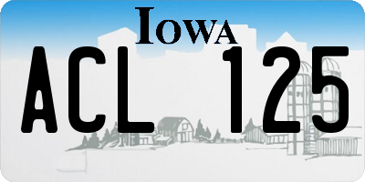 IA license plate ACL125